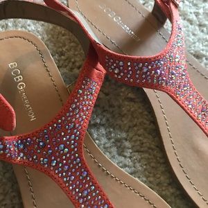 BCBGeneration Orange Sparkly Sandals